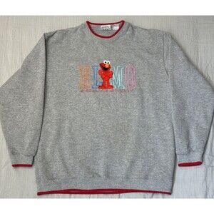 Vintage Sesame Street Elmo Sweatshirt Large Sweater 90s Y2K